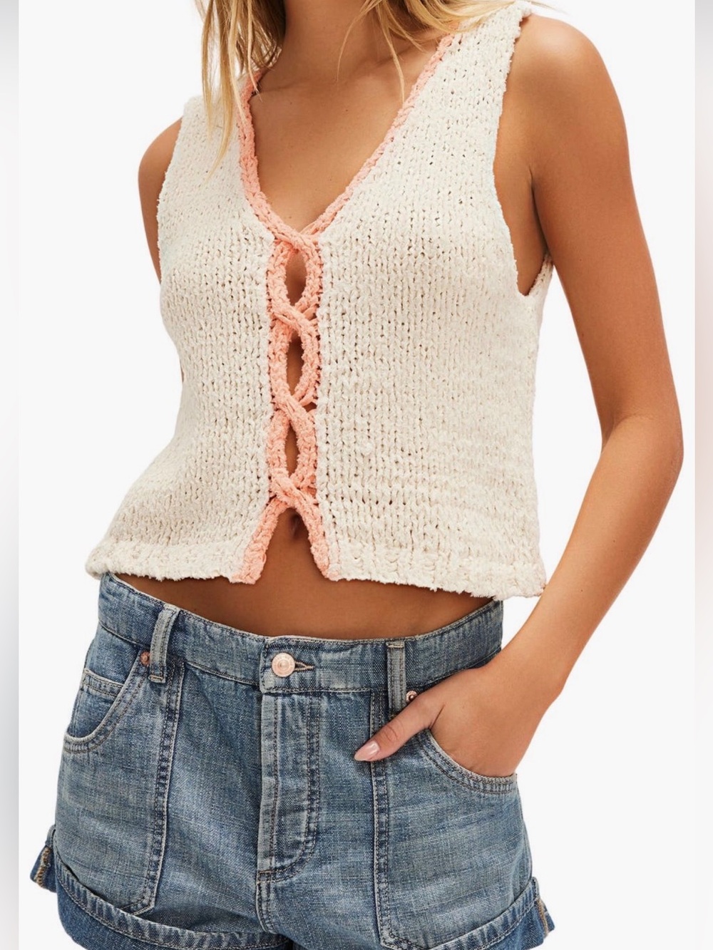 Free People Sicily Sleeveless Cutout Sweater